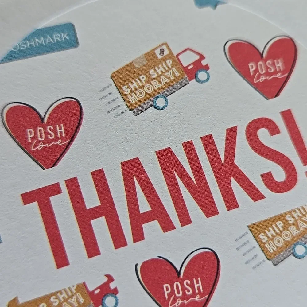 POSHMARK posh SWAG stickers Thank You Cards Blue poshfest poshfixings poshshows